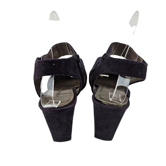Bellini Heels Womens Size 8.5M Purple Suede Square Toe Ankle Strap Side Zipper - Picture 5 of 9